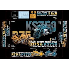 1/35 WWII German Motorcycle R75 and KS750 (2 in 2)