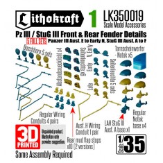 1/35 Pz III / StuG III Front and Rear Fender Details (5 full sets)