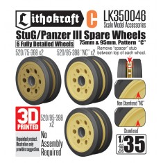 1/35 StuG/Pz III Spare Wheels 75mm & 95mm PATTERN C