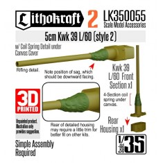 1/35 5cm Kwk 39 L/60 with Canvas and Coil Style #2