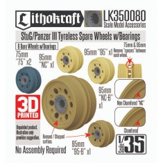 1/35 StuG/Pz III Tyreless Spare Wheels with Bearings