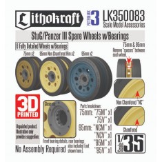 1/35 StuG/Pz III Spare Wheels with Bearings Pattern Mix 3
