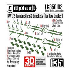 1/35 KV-1/2 Turnbuckles and Brackets (for Tow Cables)