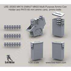 1/35 MK19-3/MK47 MK93 Multi-Purpose Ammo Can Holder & PA70 60mm Ammo Cans w/Ammo Belts