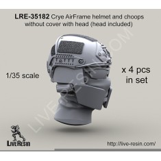 1/35 Airframe Helmet and Choops Set without Helmet Cover & w/Heads (4 sets)