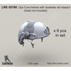 1/35 Ops Core Helmet Set with Headsets Rail Adaptor without Head (6 sets)
