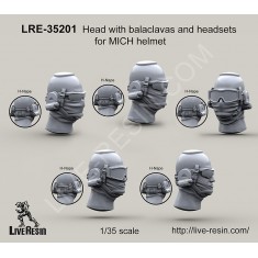 1/35 Heads w/Balaclavas and Headsets for MICH Helmets (H-Nape) (5 Heads)