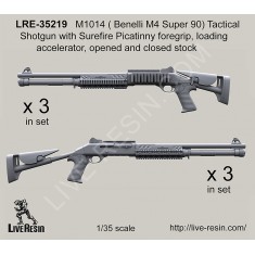 1/35 M1014 Shotgun w/Surefire Picatinny Foregrip,Loading Accelerator, Opened & Closed Stock