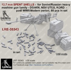1/35 12.7mm SPENT SHELLS (80pcs) for Soviet/Russian Heavy Machine Gun DShKM/NSV UTES/KORD
