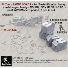 1/35 12.7mm AMMO BOXES (6pcs) for Soviet/Russian Heavy Machine Gun DShKM/NSV UTES/KORD