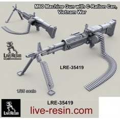 1/35 Vietnam War M60 Machine Gun with C-Ration Can