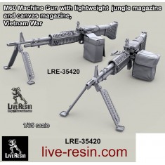 1/35 Vietnam War M60 Machine Gun with Lightweight Jungle Magazine and Canvas Magazine