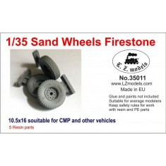 1/35 CMP Sand Wheels Firestone 10.5x16in