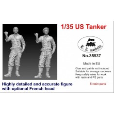 1/35 WWII US Tank Crewman (Optional French Head, Resin Kit)