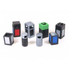 1/35 Paper Bins & Ashtrays (4 different models, 8 units per kit, 2 of each type)