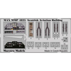 1/48 Scottish Aviation Bulldog Interior Detail Set for Tarangus kit (1 Photo-Etched Sheet)