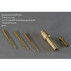 1/35 T-28 (early) set - 7.62mm DT-29 Machine Gun Barrels (3pcs), 76mm KT Barrel & Horn