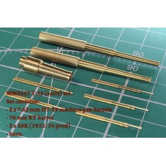 1/35 T-35 (early) Barrels - 7.62mm DT-29 (5pcs), 76 mm KT, 20K (1932/34 prod, 2pcs) w/Horn