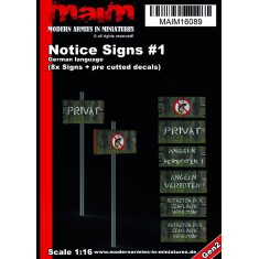 1/16 German Notice Signs (no fishing)