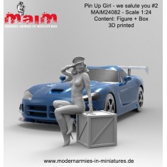 1/24 Pin Up Girl - We Salute You Vol.2 (1 figure, 3D printed soft resin)