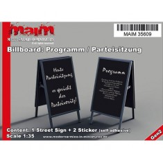 1/35 Billboard/Werbetafel (Text German: Parteisitzung + Programm)