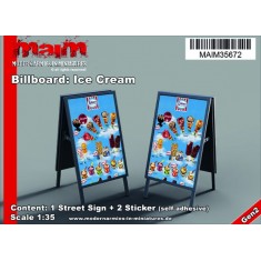 1/35 Billboard: Ice Cream (1 street sign & 2 sticker)