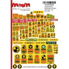 1/35 Uniscale Postapocalyptic/Zombie Warning Signs #2 (self adhesive Stickers)