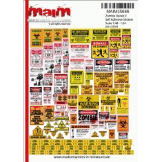 1/35 Uniscale Postapocalyptic/Zombie Warning Signs #3 (self adhesive Stickers)