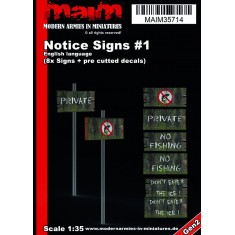 1/35 English Notice Signs #1 (no fishing etc.)