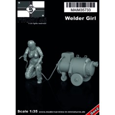 1/35 Welder Girl (with Helmet) with Welding Machine