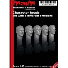1/35 Character Heads with 5 Different Emotions (5 Heads)