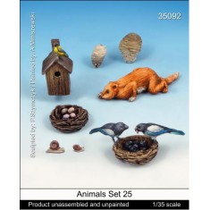 1/35 Animals Set Vol.25 - Honeycomb, Birds, Snails and Cat