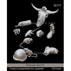 1/35 Rats and Cattle Skull Diorama Set #51