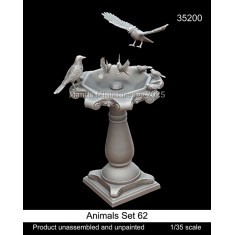 1/35 Birds and Bird Bath Diorama Set #62