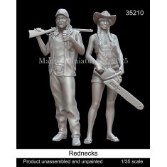 1/35 Rural Pickup Driver and Woman Set (2 Figures)