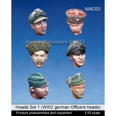 1/35 WWII German Officers Heads Set 1 (6pcs)