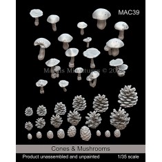 1/35 Pine Cones and Mushrooms Diorama Set