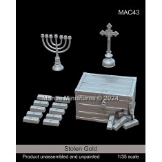 1/35 Treasure Chest, Gold Bars and Decorative Objects Set