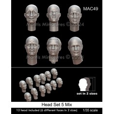 1/35 Mixed Expressions Figure Heads Set (12pcs)