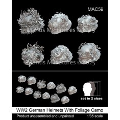 1/35 WWII German Helmets with Foliage Camouflage Set (12pcs)