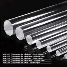 Transparent Bar (Dia. 2mm, L 250mm, 6pcs)