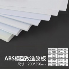 White ABS Sheets Plastic Plate Board (200 x 250 x 0.3mm, 2pcs)