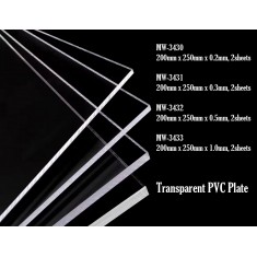 Transparent PVC Plate (200mm x 250mm x 0.5mm, 2Sheets)