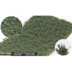 Long Weeds Tufts - Hazy Green (Grass length 4-12 mm, 210 x 150 mm)