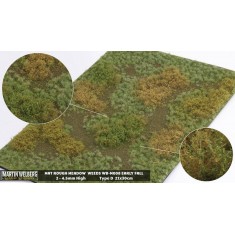 Rough Meadow Mat - Early Fall Weeds D (Grass length: 2-4.5 mm, 300 x 210 mm)