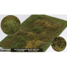 Wild Shrubbery Mat - Early Fall D (Grass length: 2-30 mm, 300 x 210 mm)
