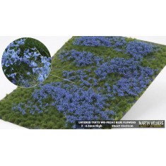 Layered Grass Tufts - Spring/Summer/Fall Blue Flowers (210 x 150 mm, height: 2-4.5mm)