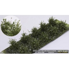 Bushes #White Type A (10pcs, Grass length 20-30 mm, sheet 180x60 mm)