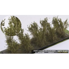 Bushes Summer/Fall Olive Green Type B (10pcs, Height 40-50 mm, sheet 180x60 mm)