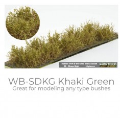 Fine Leaf Bushes Type D Khaki Green 20-30mm (10pcs)
